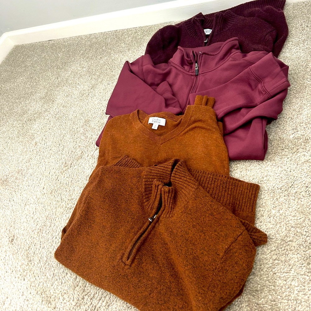 Cozy mens Sweater Collection - Brown and burgundy size small